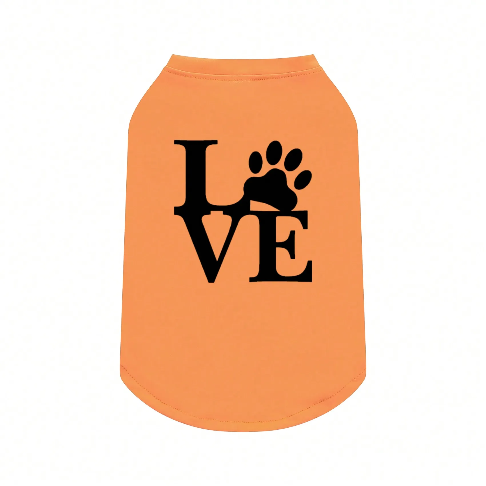 1pc Pet Short Sleeve T-Shirt With Dog Paw Print & "Love" Lettering, Suitable For Poodle, Bichon Frise, Teddy Dog, Cat view 4
