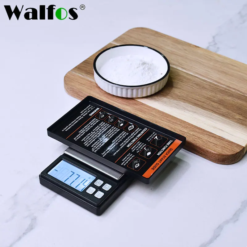 Walfos 0.01g/1000g LCD Stainless Steel Electronic Scale Panel Portable Multifunction Weighing Baking Kitchen Tool Accessories