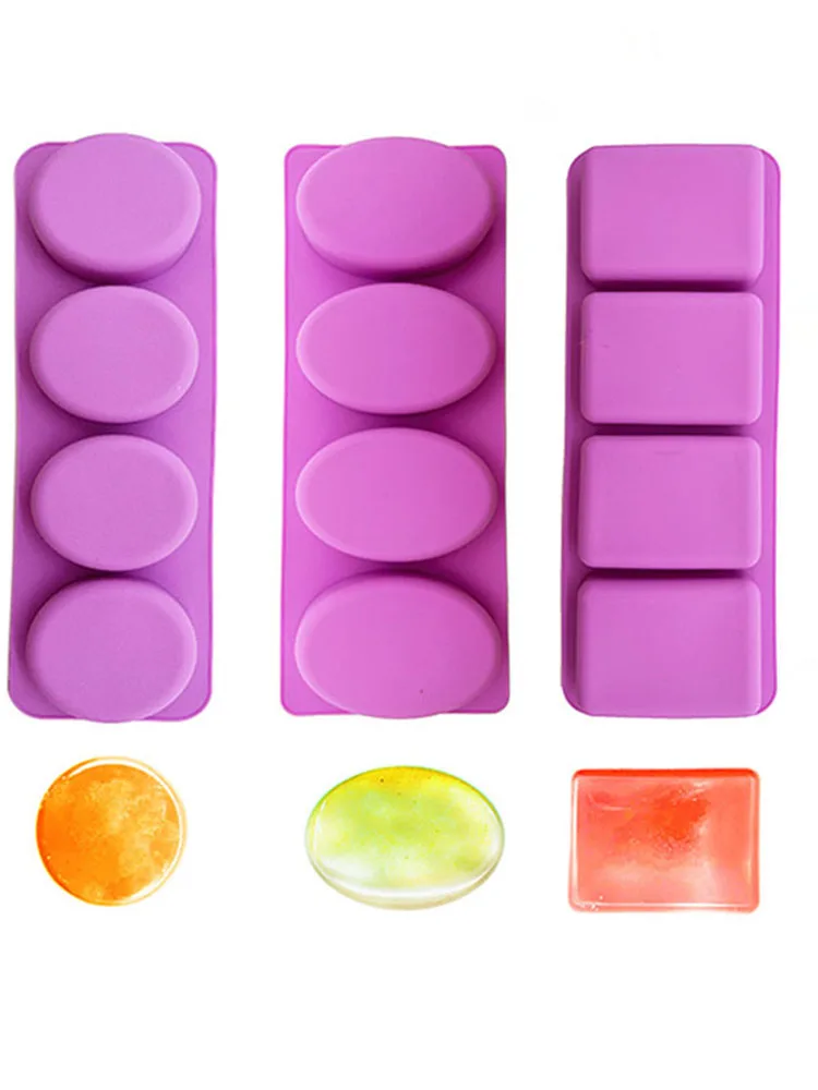 Silikonform für einfache Seife: Oval, Rechteckig, Rund – Handgemachte Lotion- und Badezusätze, Kuchen-, Schokoladen-, Brot-, Wachs- und Eiswürfelform – Detail 1