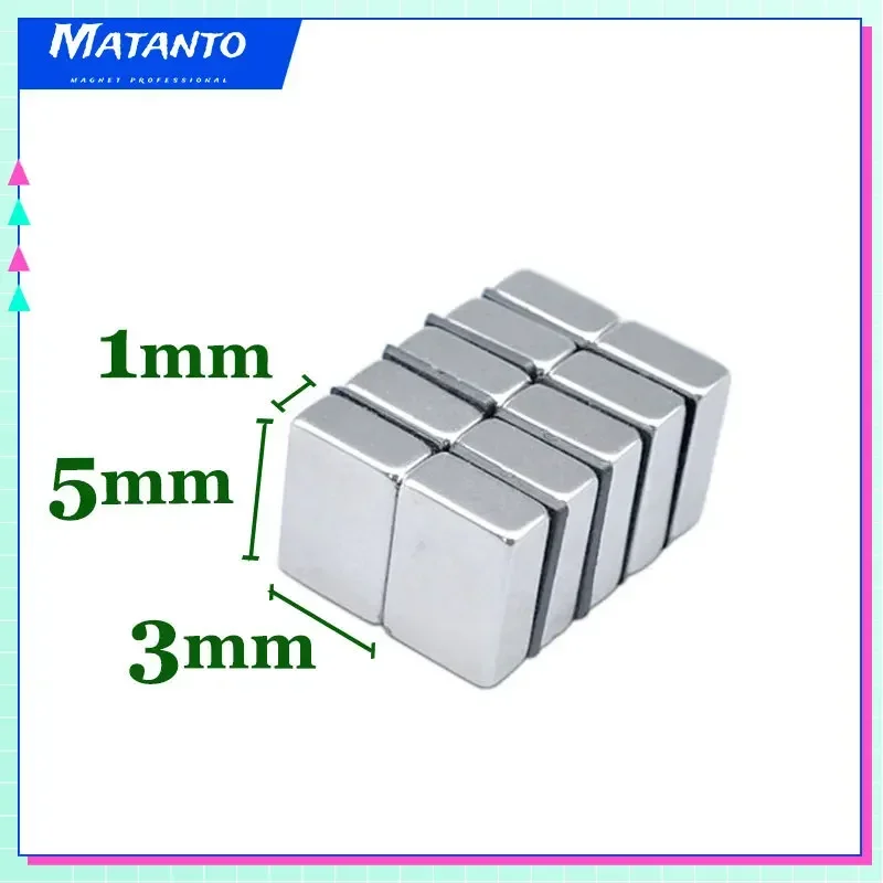 

50~1000PCS 5x3x1mm Powerful Magnets N35 Neodymium Magnet Rare Earth Block Magnets 5mm X 3mm X 1mm 5*3*1mm Magneet Vissen