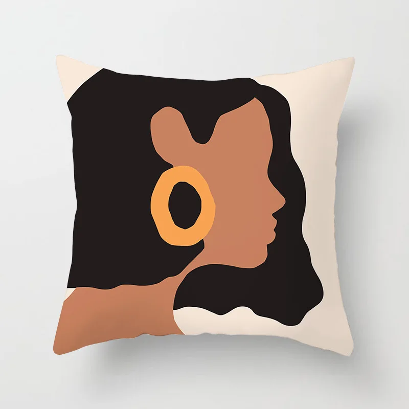 Nordic Simple Abstract Line Drawing Polyester Cushion Cover Decorative Pillowcase Modern Living Room Sofa Pillow