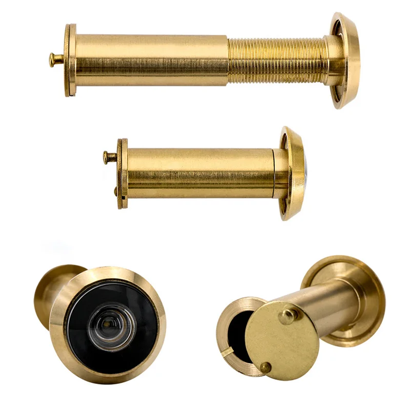 180°/200°/220°Brass Door Peephole Viewers for Home Security 14-24mm Diameter 35-80mm Thickness Gate Hardware