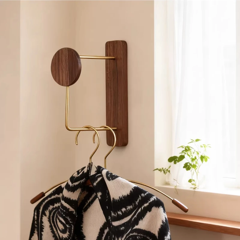 Solid Wood Wall Coat Rack No Drill Space Saving Entryway Organizer Eco-Friendly Clothes Hanger