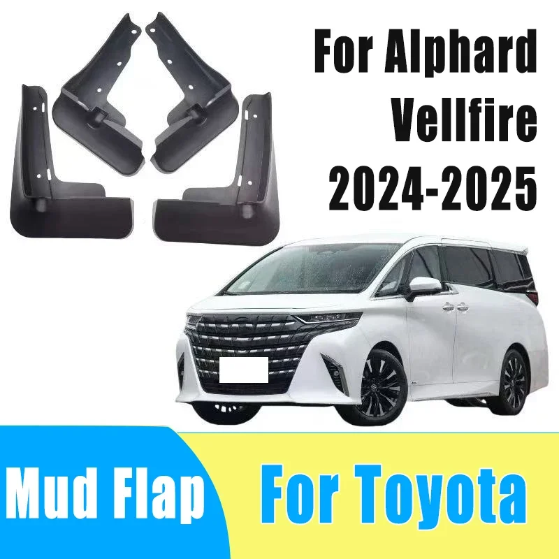 

4pcs Auto Mudguard Waterproof Prevent Mud Splashing Car Mud Flap Fender Trim Accessories For Toyota Alphard Vellfire 2024-2025