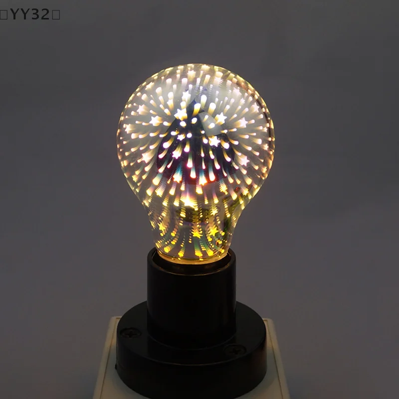 らyarYY32 август 3D украшения светодиодная лампа E27 6 Вт 85-265 В винтажная лампочка звезда фейерверк лампа
