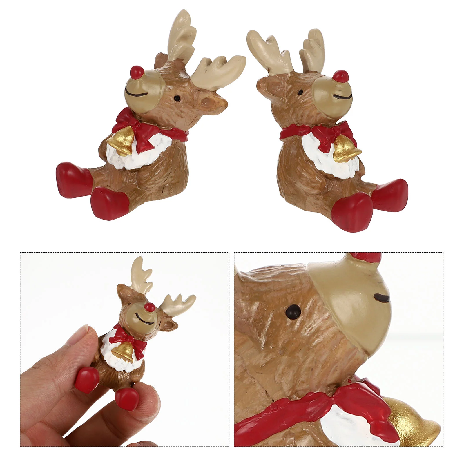 

2 Pcs Christmas Ornaments Fish Tank Decoration Xmas Aquarium Decorations Crafts Resin Deer Gift Elk