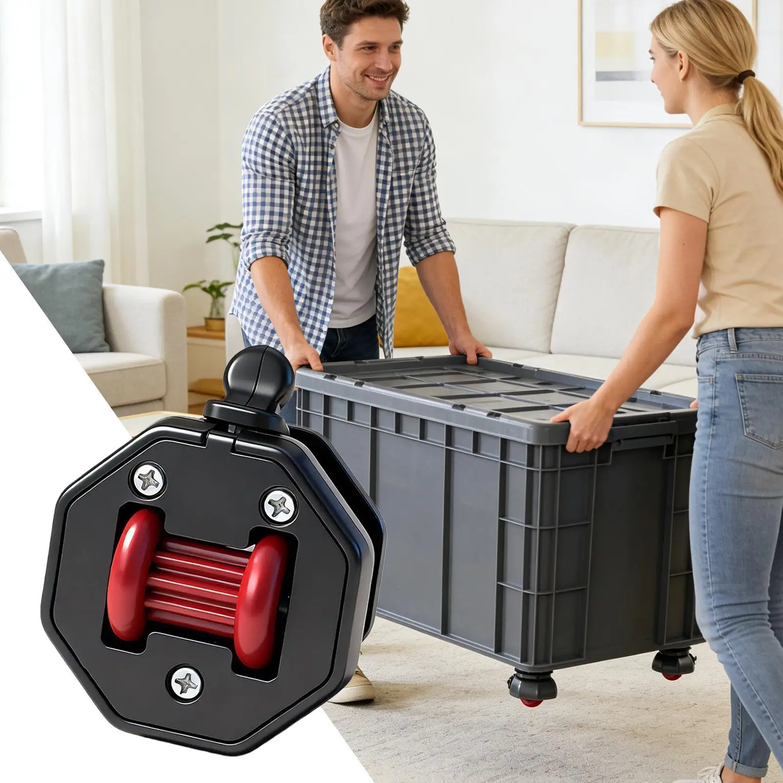 Wheels for Furniture 4 Pieces Heavy Duty Self Adhesive Replacement Swivel Caster Wheels for Office Storage Work Floors Outdoor