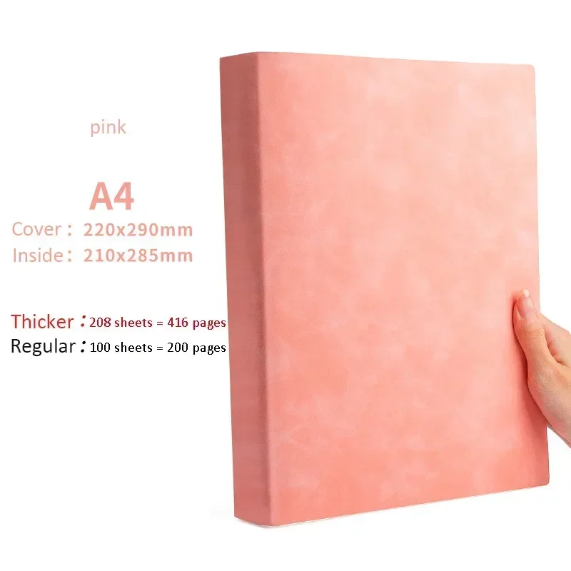 Large Line 2024 Notebook Leather Agenda Stationery Horizontal Diary Thickened/regular Soft Blank