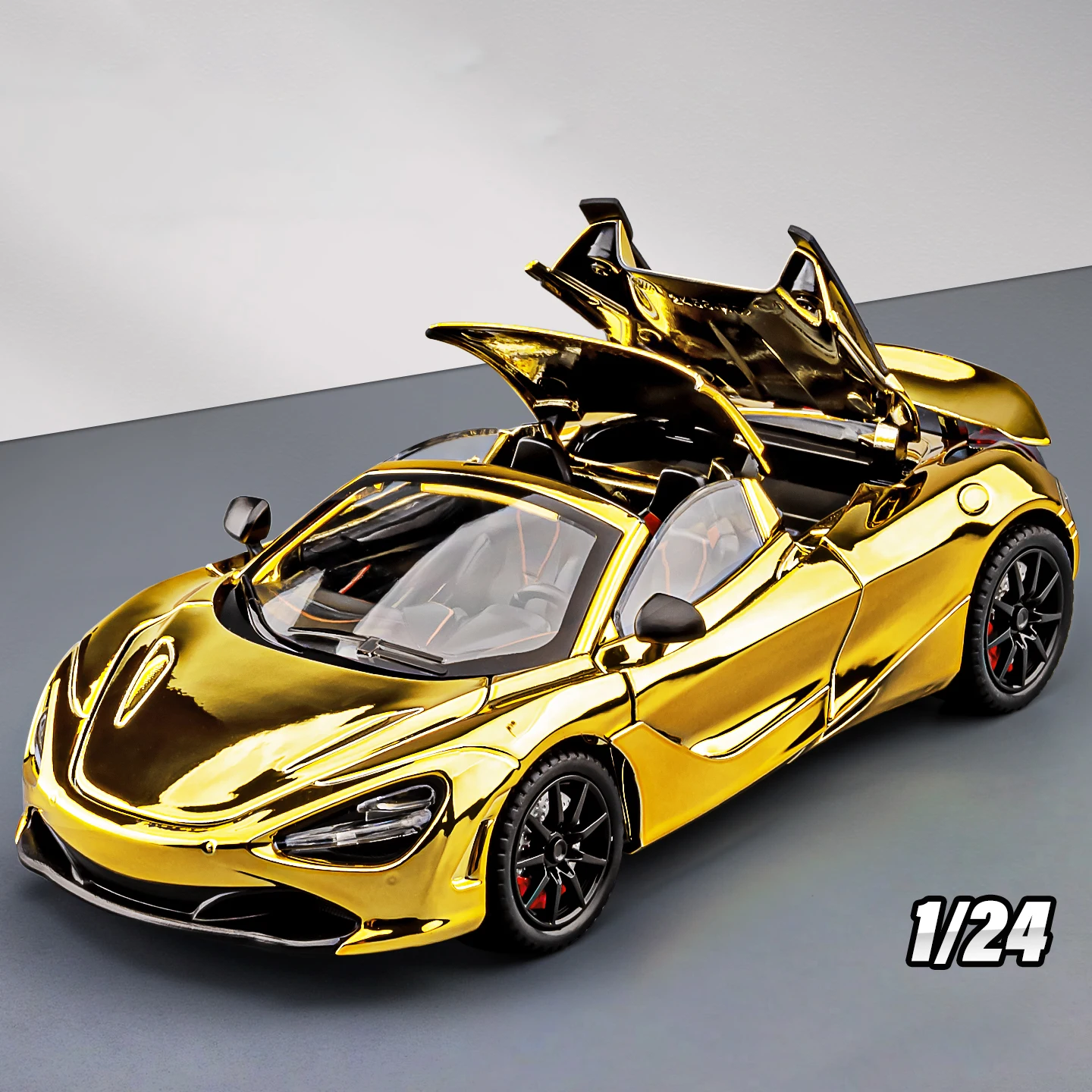 

1:24 McLares 720S Spider Alloy Model Car Toy Diecasts Metal Casting Sound and Light Car Toys For Children Vehicle