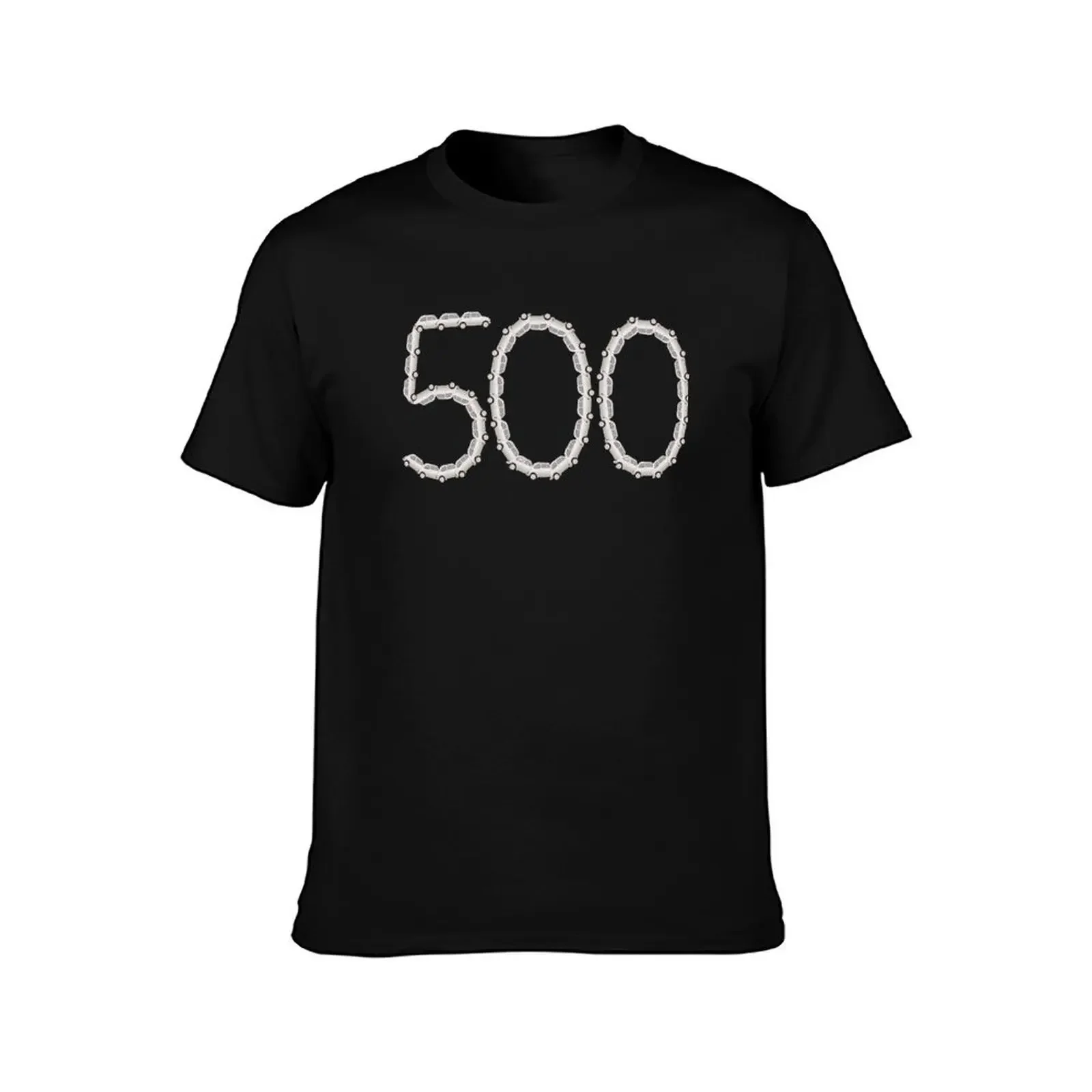 Fiat 500 sign made of classic Fiat 500 cars T-Shirt shirts graphic Short sleeve tee oversized t shirt men