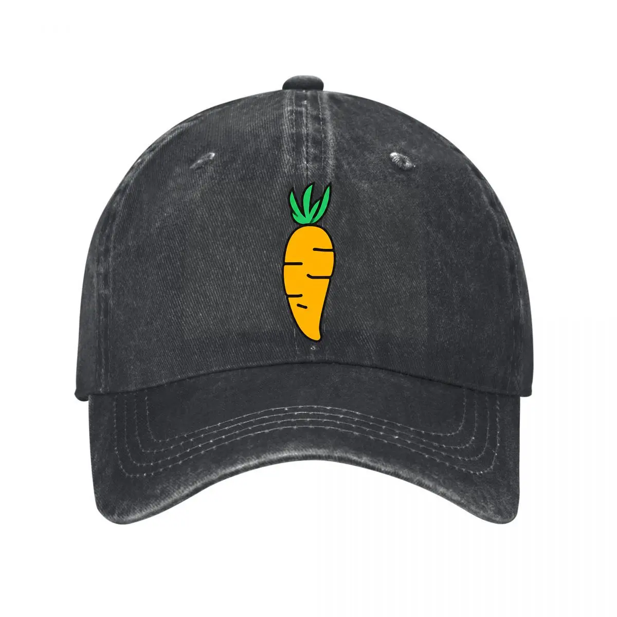 Carrot With Green Leaves Cartoon Vegetable Illustration New Vintage Washed Cotton Baseball Cap Sun Hats