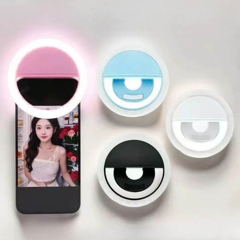 Ring Light Selfie Light Clip On Light For iPhone Samsung POCO Phone Light Ring Video Photo Lamp Flashlight Back Light USB Charge
