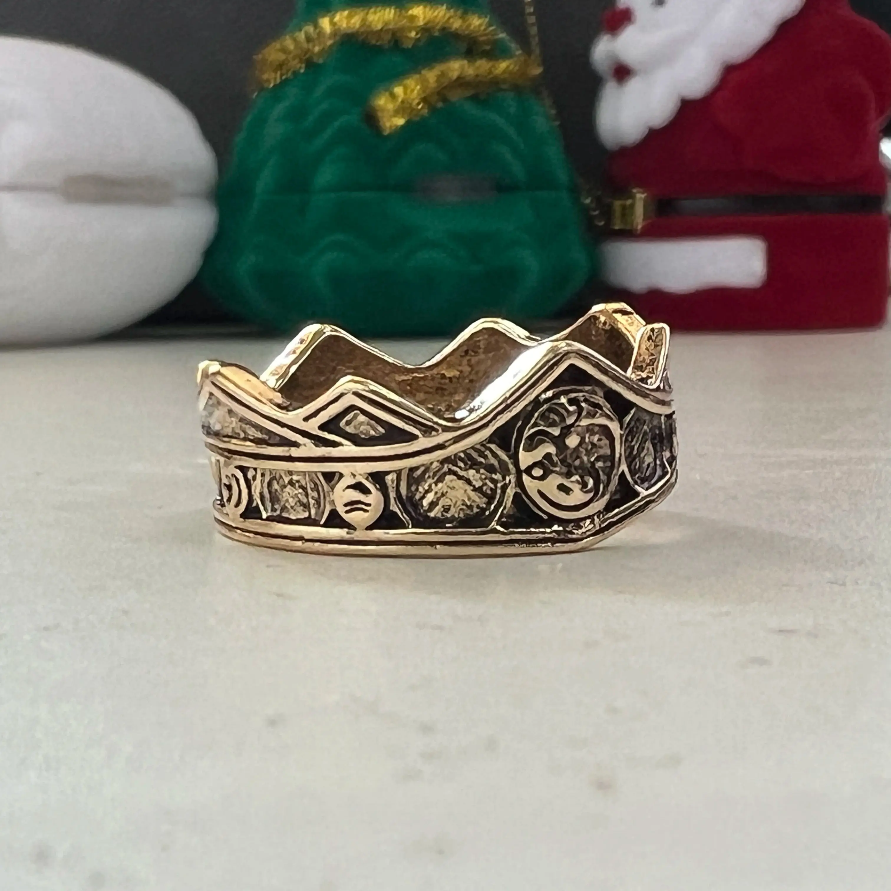 Cincin keluarga bentuk naga, cincin Gothic Retro bentuk naga, cincin perhiasan Cosplay, aksesori perlengkapan pesta