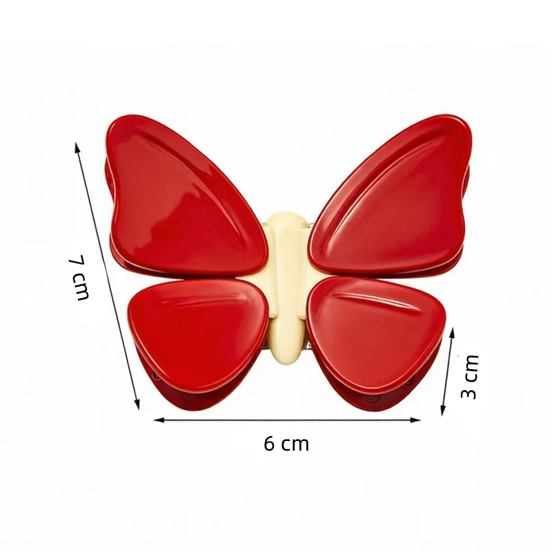 Butterfly Fridge Magnet Sealing Clips 4 Pcs Wing Shape Red Cream White Magnetic Cute Insect Nature Desk Office Organizer Clamp