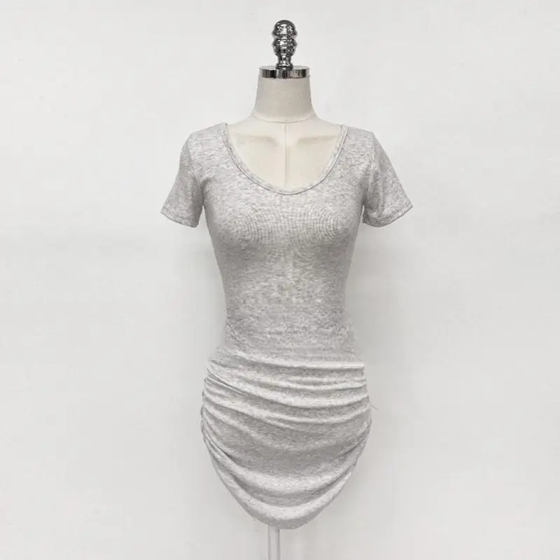 Ele U-Ne Busto bajo Sexy Slim-Fit Wrap-Tight ort Dr Diseño de mujer Plisado que cubre la cintura Body-Contouring Dr