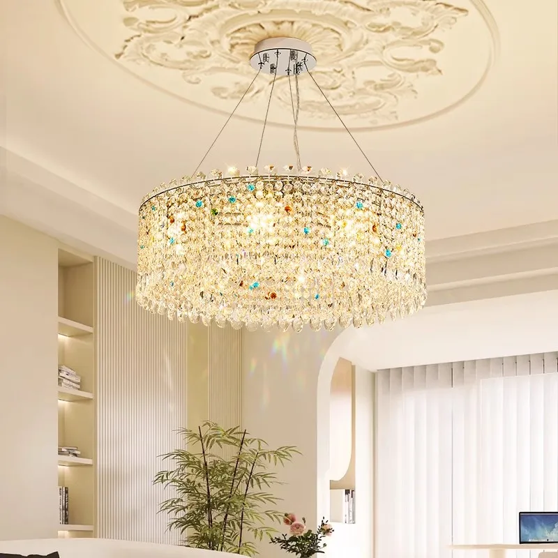 2024 Modern Nordic led chandelier Restaurant Hotel Bedroom Dining Hanging Pendant Light K9 Crystal Suspend Lamp For Living Room