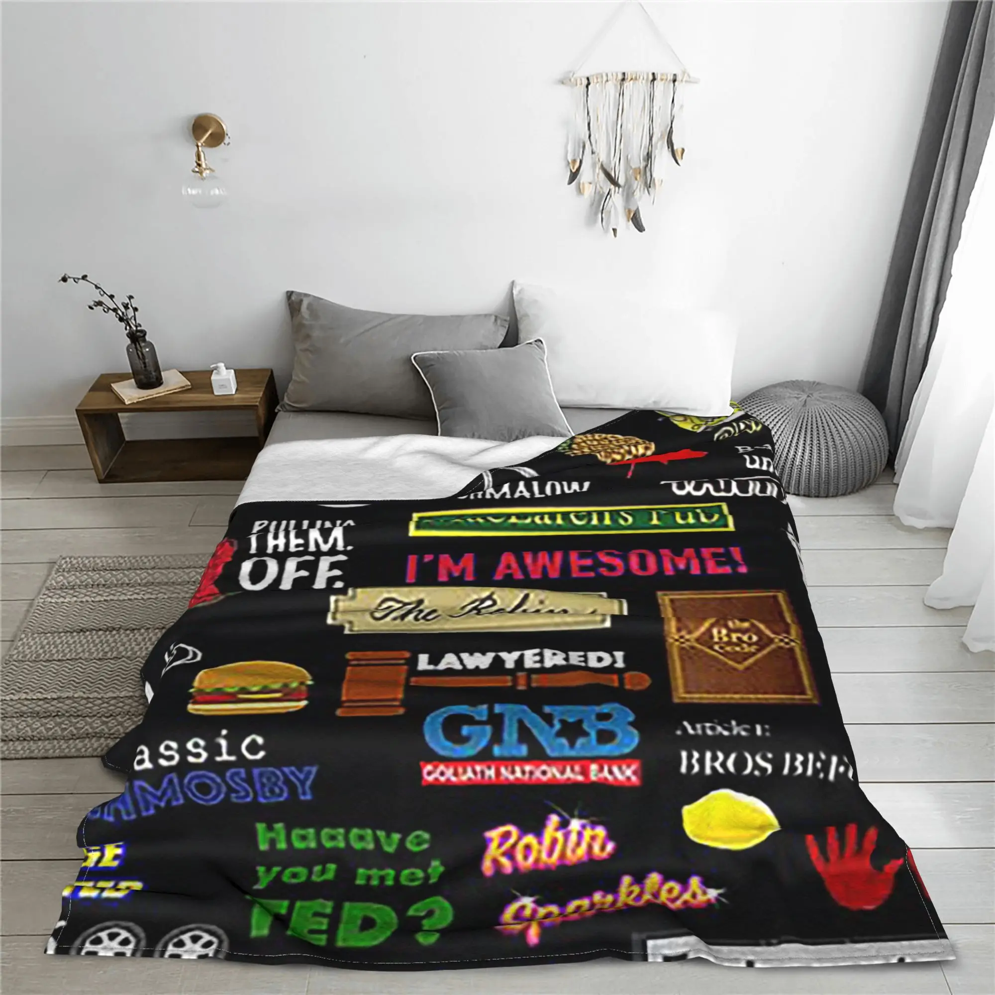 How I Met Your Mother Himym Tv Show Collag Blanket Fleece Sofa Throw Blanket for Couch Bedding Office Throws Bedspread Quilt