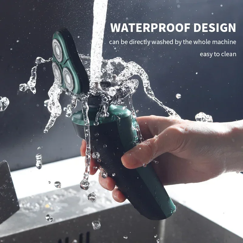 Новая умная электробритва с ЖК-дисплеем, плавающая бритва с тремя головками, USB-зарядка, многофункциональный нож для мытья бороды