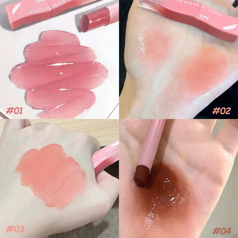 女の子と女性のためのミラーウォーターふっくらとしたリップグロス、高度に着色されたリップステイン、ピンク、光沢と保湿、長持ち