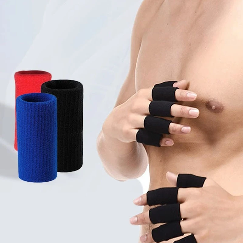 10Pcs Finger Protection Arthritis Support Guard Outdoor Sports Basketball Volleyball Elastic Finger Sleeves