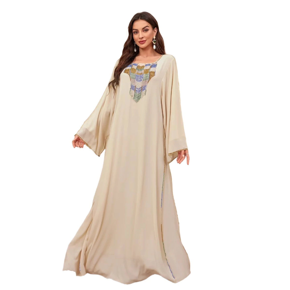 

UNI Abaya Dubai Luxury Evening Dress Woman for Party Chiffon Fashion Diamond Prom Abaya Kaftan Muslim Robe