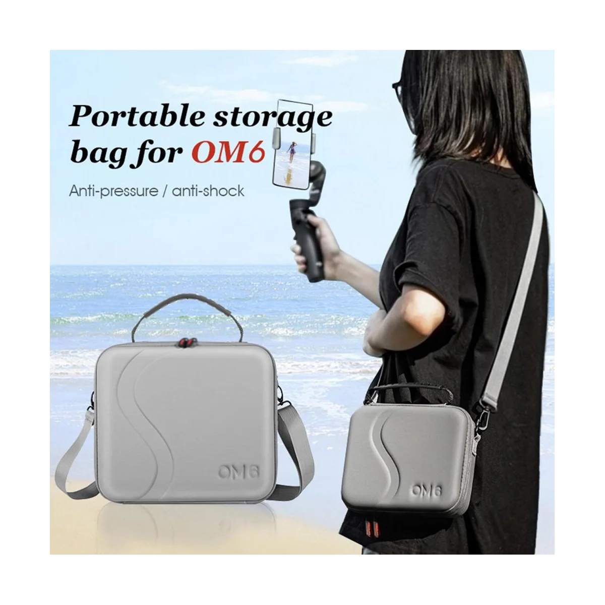 Storage Bags for 6 Carrying Case Grey Portable Bag for OM6 Mobile 6 Handheld Gimbal Accessories