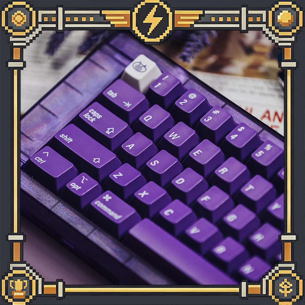 LeleLab Purpple MacOS PC Keycaps ABS UV Print Keycap Original Factory Personalized Keyboard Keycaps Customized PC Gifts