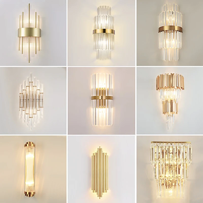 

Post Modern Light Luxury LED Crystal Wall Lamp Lustre Home Decor Bedroom Closets Interior Wall Light Wall Decor