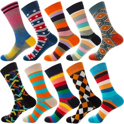 New Happy Mens Socks Women Novelty Cartoon Sock Combed Cotton Funny Men's Big Size Crew Harajuku Hip Hop Thick Long Socks