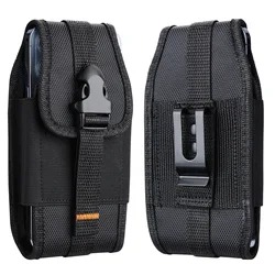 Men Mobile Phone Bag Universal Oxford Phone Holster Belt Case Simple Portable Waist Bags For iPhone 14 13 Samsung Huawei Xiaomi