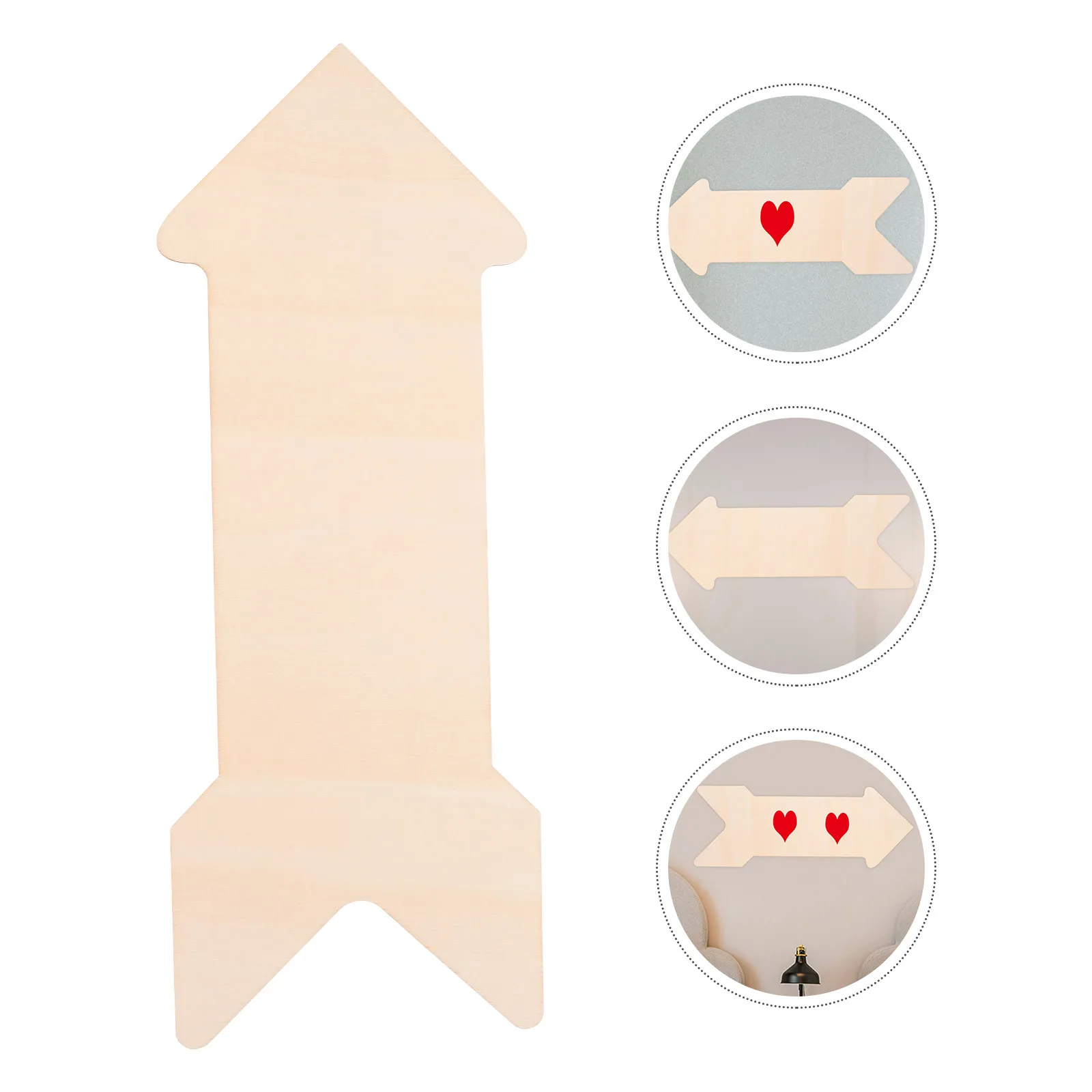 

4Pcs Thickened Wooden Arrow Slices Natural Color Smooth Surface Unpainted Blank Wood DIY Craft Accessories Party Signs