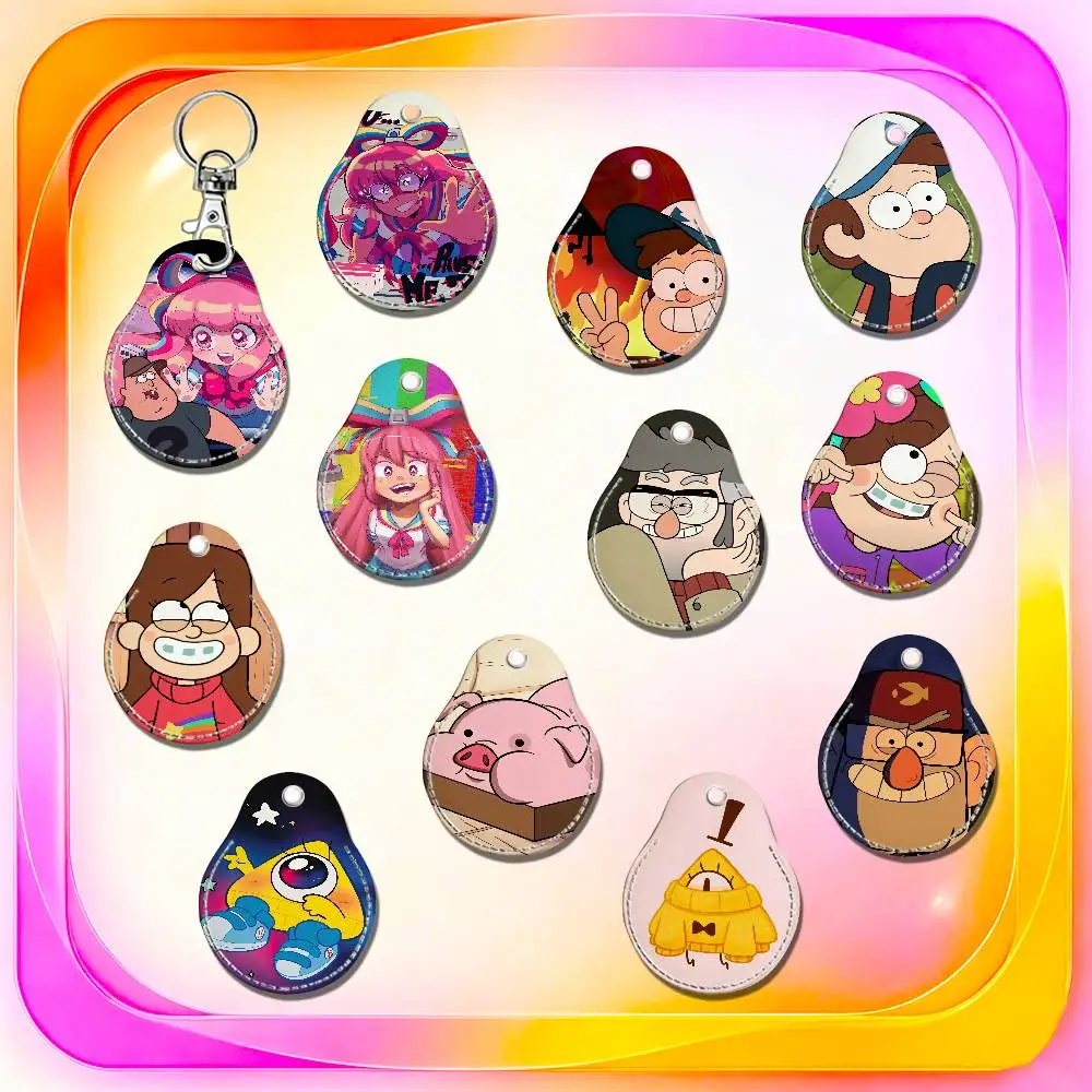 For Gravity Falls Giffany Dipper Bill Cipher For AirTag Case Card Holder Keychain ID Credit Bank Access Badge For Air Tag Case