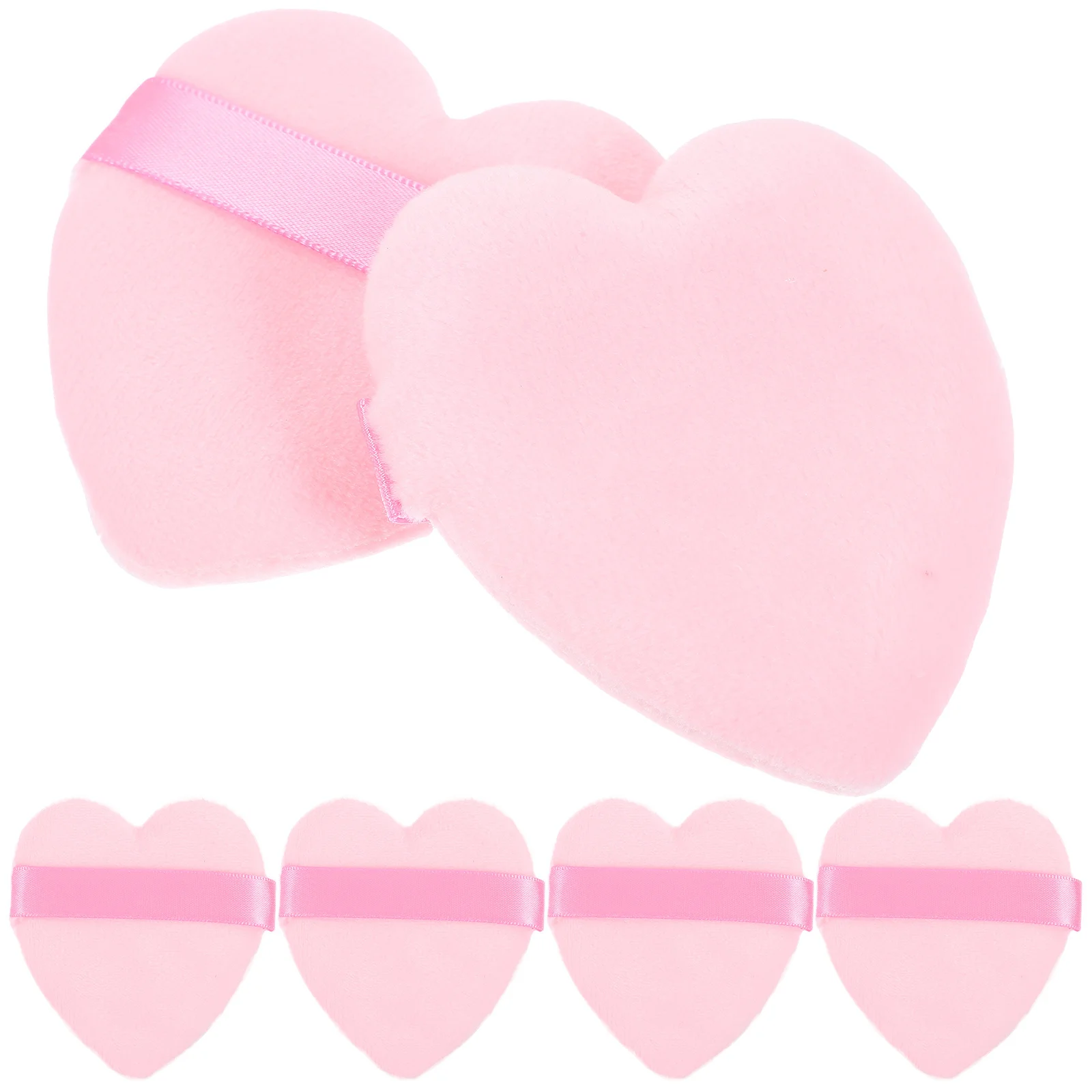 6 pezzi di trucco a forma di cuore, morbido e confortevole soffio di cipria per il fondotinta in polvere per il viso e strumenti per il trucco. Soffio per il viso