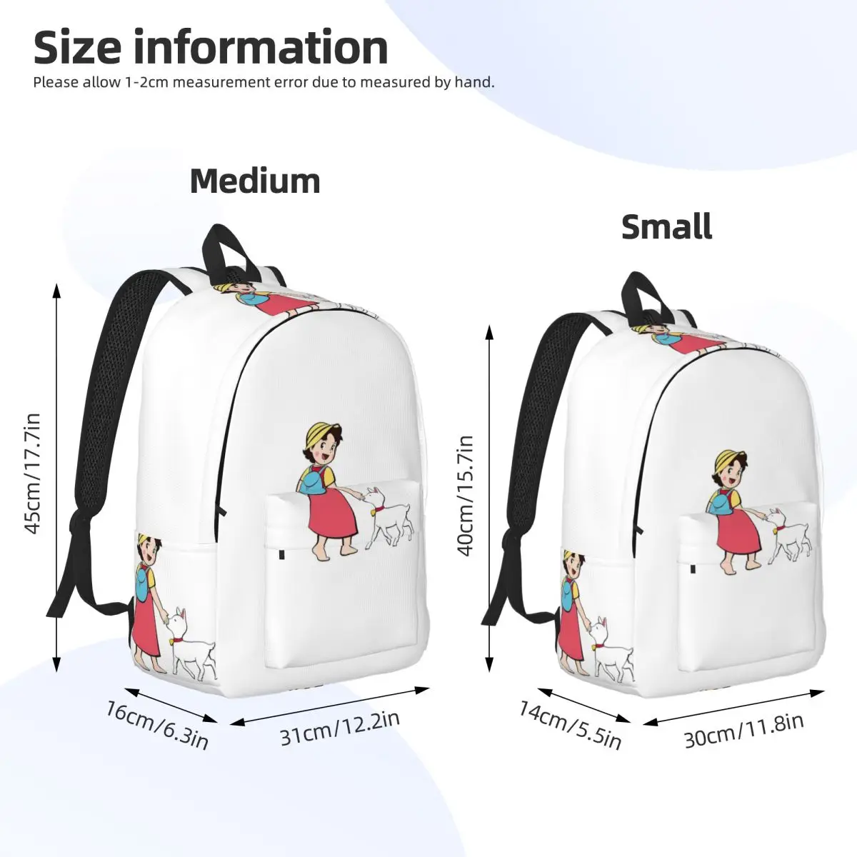 Heidi And Litle Goat Backpack Daypack Large Capacity Kids BookBag School Bag Shoulder Bags for Boys Girls