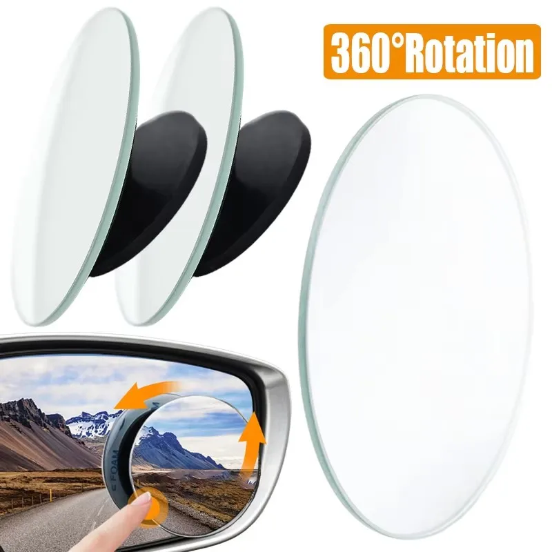 New 360° Rotatable Car Reversing Blind Spot Mirror Wide Angle Round Blind Spot Mirrors Auxiliary Rearview Monitor Auto Parts