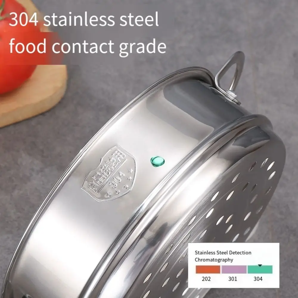 

Stackable Food Steam Rack Steamed Stuffed Bun Strainer Stainless Steel Steamer Thicken Durable Rice Cooker Steamer Pot