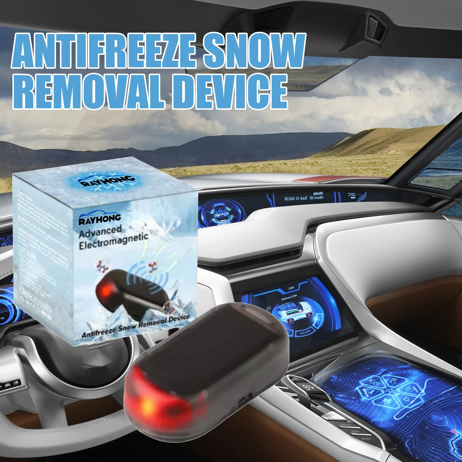 

Car Electromagnetic Molecular Windshield Snow Removal Window Glass Microwave Deicing Anti-Ice Instrument Antifreeze Ornament