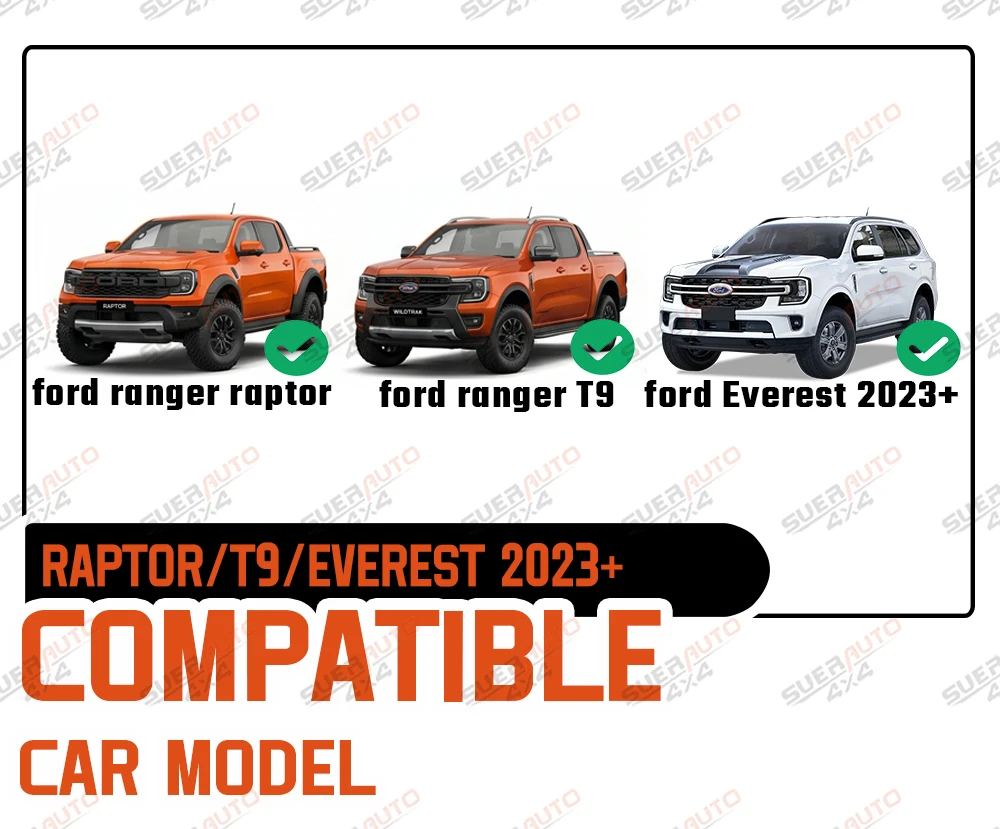 Bonnet Guard For Ford Ranger T9 WILDTRAK RAPTOR 2023 2024 2025 2026 Bonnet Protector ABS Matte Black Off Road Car Accessories