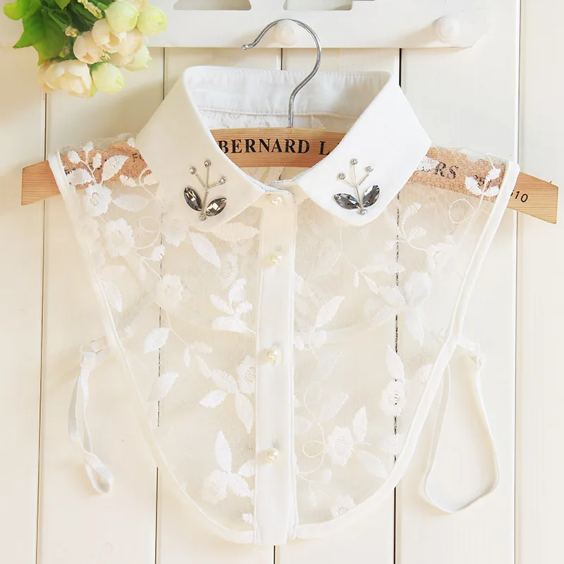 estilo-coreano-feminino-falso-floral-renda-camisa-colarinho-strass-folha-frisado-acessorio-versatil