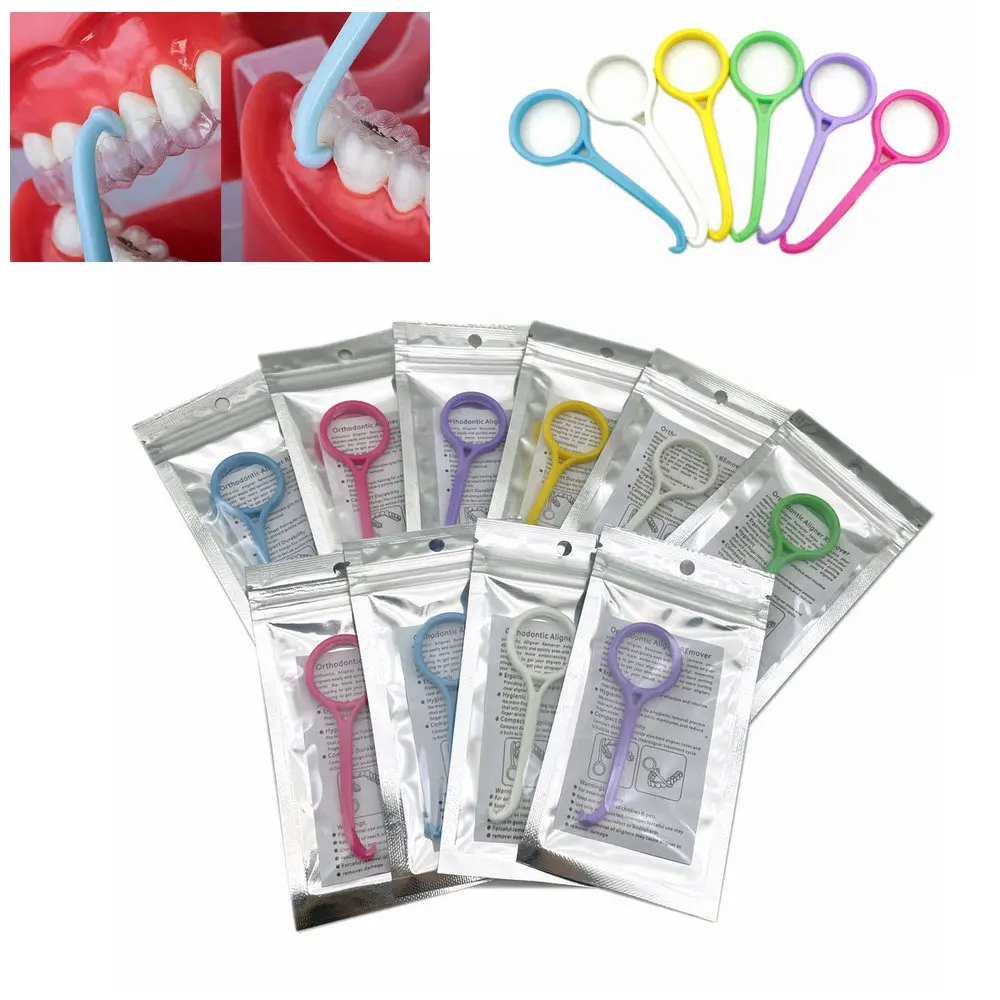 10pcs  Dental Brace Extractor Removal Tool Hook Orthodontic Aligner Remove Invisible Removable Braces Clear Aligner Oral Care