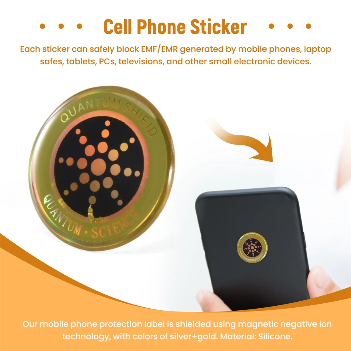 10PCS EMF Protection Sticker Anti Radiation Cell Phone Sticker per telefono Laptop iPad e tutti i dispositivi elettronici