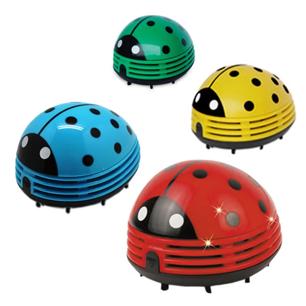 Mini Vacuum Table Vacuum Cleaner Ladybug Dust Cleaner Desktop Coffee Dust Collector for Home Office Desktop Cleaning