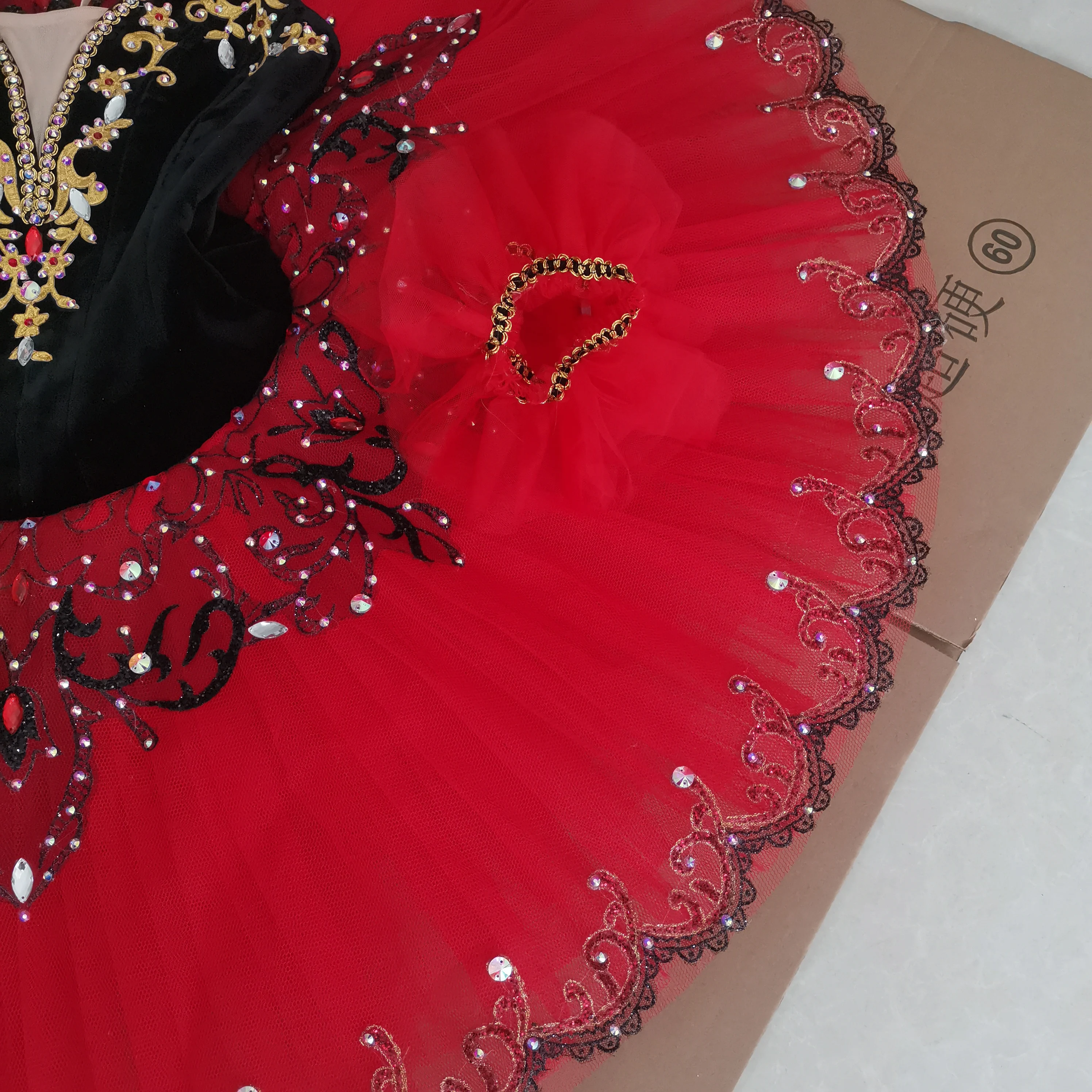 Professional High Quality 12 Layers Custom Size Kids Girls Women Adult Don Quixo Performance Wear Red Black Ballet Tutu Costumes