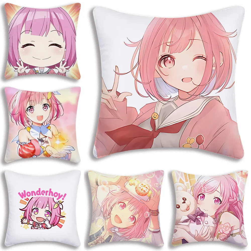 Game Manga Anime Otori Emu Chibi Pillow Covers Cartoon Sofa Decorative Home Double-sided Printing Short Plush Cute Cushion Cover