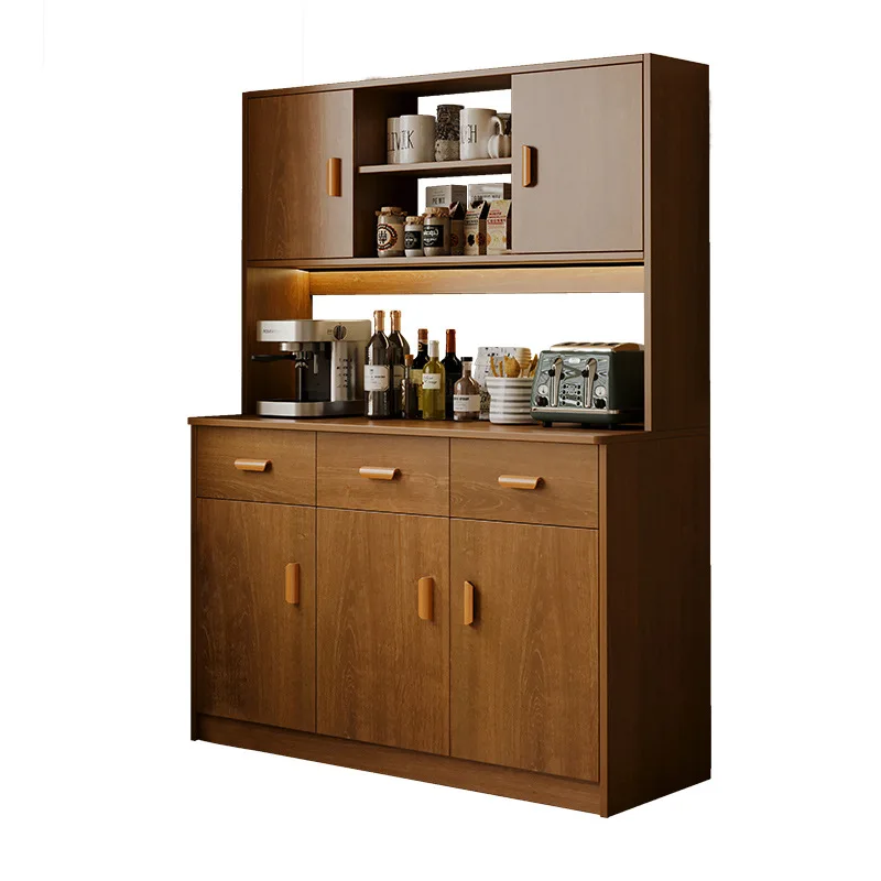 

Dining side cabinet integrated cabinet against the wall Modern simple living room storage cabinet Imitation solid wood