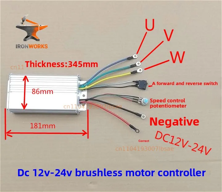 DC12V-24V brushless motor controller, high power brushless motor driver 500W 30A