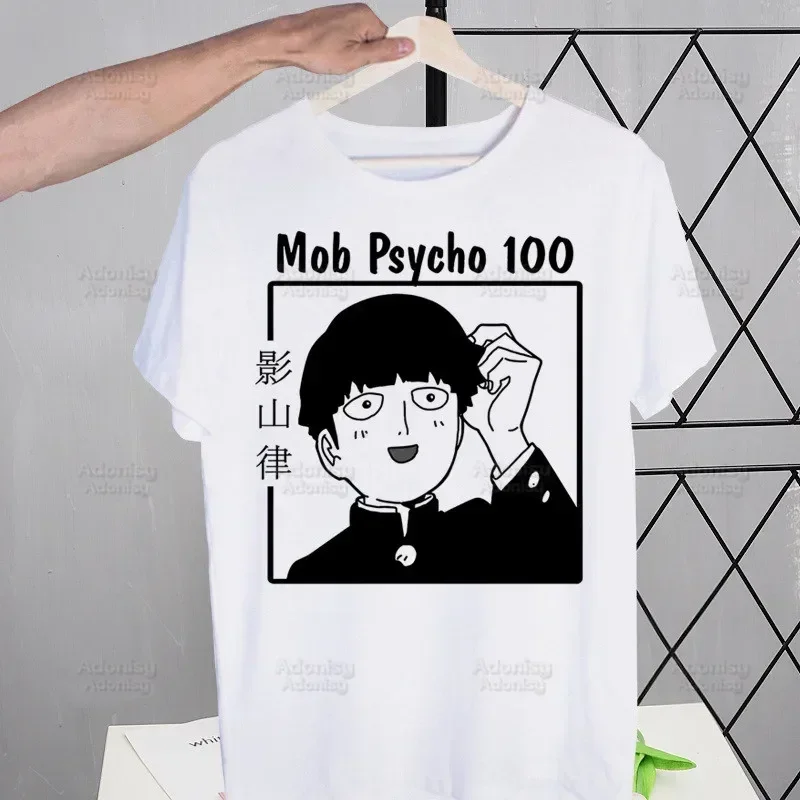 Mob Psycho 100 Shigeo Kageyama T Shirt Men Retro Washed Tops Tees Harajuku One Anime Manga Tshirt Streetwear Hip Hop T-shirts