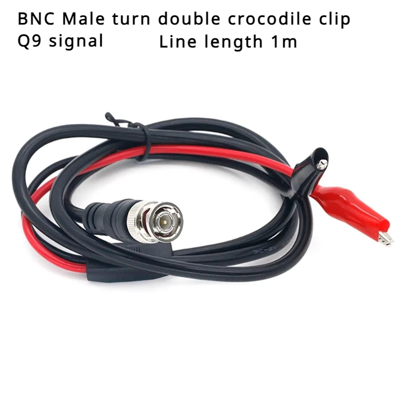 

100CM BNC Q9 to Dual Alligator Clip Oscilloscope Test Probe Leads Cables Connector Dual Tester Tools for Electrical Working