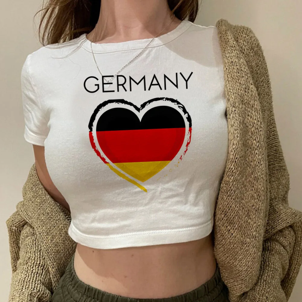 Germany 90s vintage streetwear  crop top Female 2000s 90s cyber y2k tshirt clothing