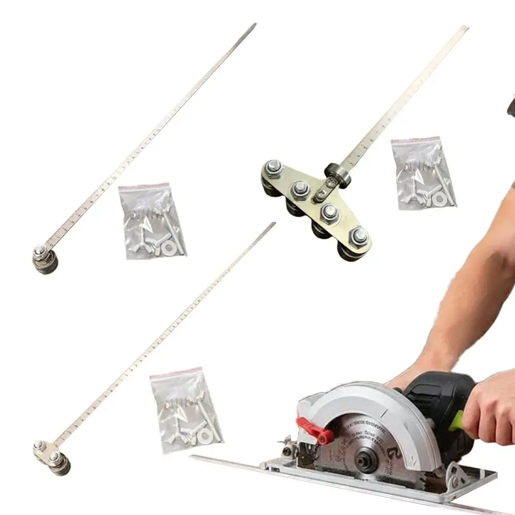 Messschieber zur Positionierung der elektrischen Säge, Kreissägenführungslineal aus Edelstahl, Schneidebrettartefakt für die Holzbearbeitung, Holzschneiden